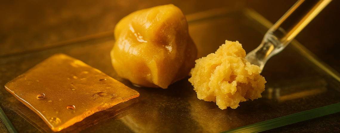 THC Concentrates on glass surface