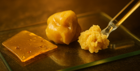 THC Concentrates on glass surface